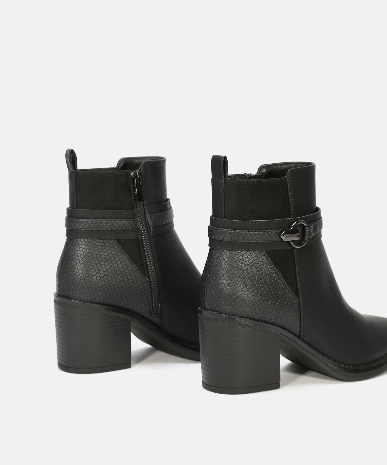 Botines tac&oacute;n combinado image number null